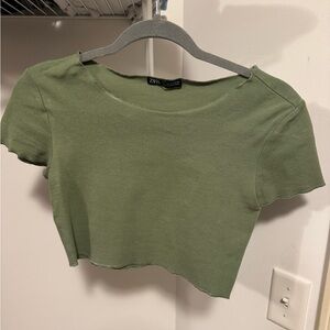 Zara Green Crop Top
